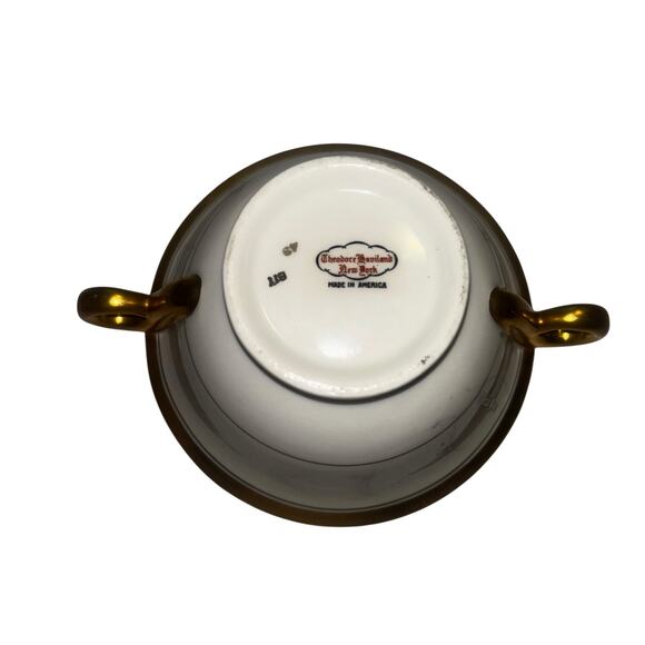 Theodore Haviland New York Gotham Sugar Bowl With Lid Gold Accents - Picture 6 of 8